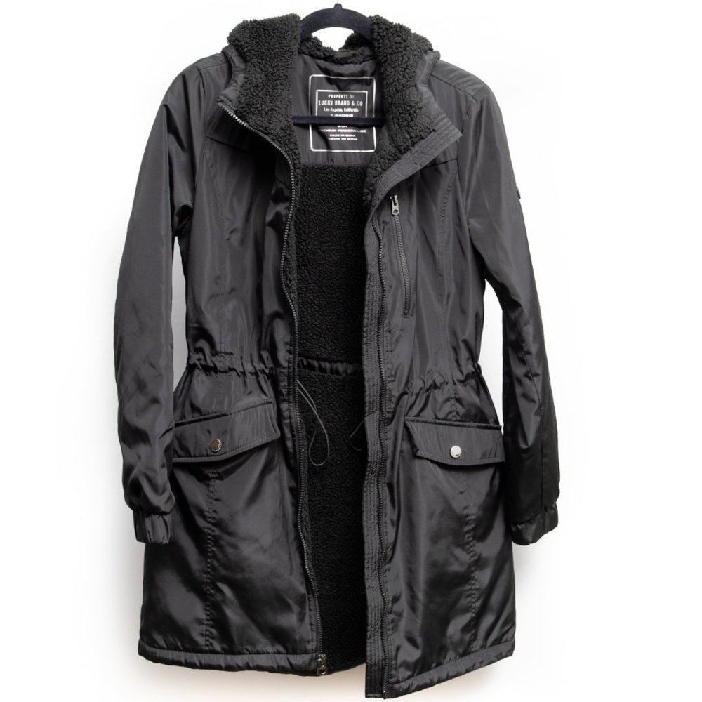 Lucky Brand Long Sherpa Lined Coat